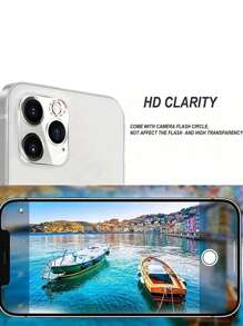 6合1隱私屏幕保護貼，適用於iPhone 14 Pro Max 13 12 11 Plus相機鏡頭膜，適用於iPhone 14 13 12 11 Mini，鋼化玻璃，生日/復活節/男孩/女友禮物 - 黑色 - 查看 6