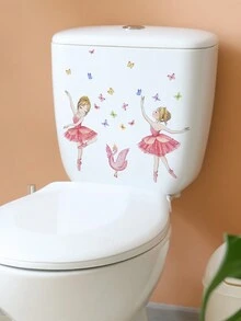 1張芭蕾舞女孩壁貼,適用於浴室、廁所和家居裝飾,自粘式 - 彩色 - 查看 4
