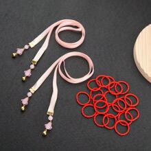 Adorno Para El Cabello De Cuerda Roja De Año Nuevo Chino Para Niños, Banda De Cabello Roja Para Chicas, Cuerda De Cabeza Roja Tradicional Para Peinados Hanfu - Multicolor - Ver 4