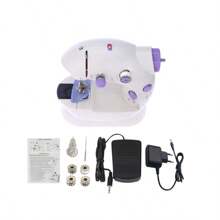 1 Mini Sewing Machine for Beginners, Sewing Machine for Quick Stitching, Portable Sewing Machine Suitable for Home, Travel and DIY, Electric Handheld Sewing Machine for Beginners, - White - View 9