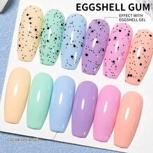 XEIJAYI 1pc 10Ml Long-Lasting Eggshell Glue Gel Nail Polish UV/LED Soak Off Gel Nail Polish For Nail Art DIY Salon Home Holiday Gift For Women - 黑與白 - 查看 3