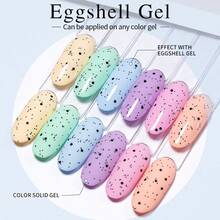 XEIJAYI 1pc 10Ml Long-Lasting Eggshell Glue Gel Nail Polish UV/LED Soak Off Gel Nail Polish For Nail Art DIY Salon Home Holiday Gift For Women - 黑與白 - 查看 5