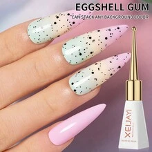 XEIJAYI 1pc 10Ml Long-Lasting Eggshell Glue Gel Nail Polish UV/LED Soak Off Gel Nail Polish For Nail Art DIY Salon Home Holiday Gift For Women - 黑與白 - 查看 7
