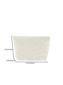 春夏新款时尚多功能花卉刺绣化妆包、手拿包、保暖羽绒小包、钱包收纳包、手机袋化妆品收纳包化妆品收纳袋迷你包旅行小化妆盒配件化妆架刷子包化妆品容器化妆包旅行必需品女士配件旅行用品化妆包化妆包化妆包化妆包 - 白色 - 查看 2