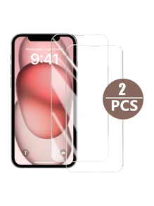 2pcs 9H Hardness Tempered Glass Screen Protector, Clear, Scratch-Resistant, Anti-Fall, Waterproof, Compatible With IPhone11/12/13/14pro Max/15pro Max/16/16pro/16plus/16pro Max/16e