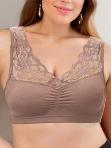 3pcs/Pack Plus Size Women Wire-Free Gather Lift High Elasticity & Support Bras