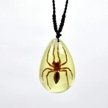 水晶樹脂天然昆蟲標本項鍊,蝎子和蜘蛛形狀的樹脂吊墜 - 蝎子2 - 查看 7