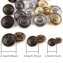 20PCS Metal Round Shank Buttons Vintage Buttons Sewing Buttons Decorative Buttons,Buttons For DIY Crafts Arts & Crafts Supplies , Buttons For ClothingSewing & Knitting Supplies.( Color: Gold, Silver, Copper, Antique Silver )
