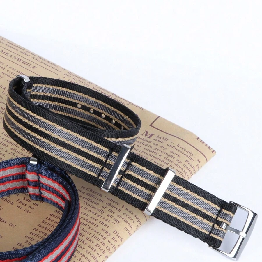 20mm Nylon Watch Band Compatible With Omega Seamaster 007 Watch - Champagne - View 1