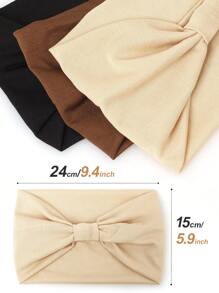 3 pezzi Fasce elastiche extra larghe a torsione di colore unito per donna, accessori per capelli alla moda e alla moda per l'autunno e l'inverno, adatti per vacanze, outfit eleganti, sciarpe, bandane e fasce per capelli morbide per donna, estivo, vacanza, viaggio - Multicolore - Visualizzare 6