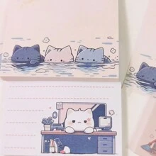 1 cái/4 cái ( 1 ) Tranh châm biếm Mèo Ghi chú dính , Phim hoạt hình dễ thương Ghi chú dính Giấy , Ưa nhìn Tạp chí Chất liệu Sách , Message Sổ tay , Văn phòng Văn phòng phẩm - Nhiều màu - Xem 2