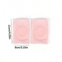 Tất trẻ em có đệm bông + miếng đệm khuỷu tay để bò và đi bộ, miếng đệm đầu gối hình mặt cười, miếng đệm đầu gối màu trơn - Nhiều màu - Xem 3