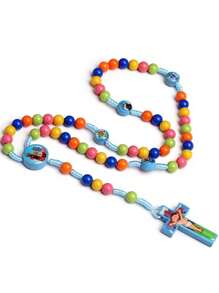 1 件手工彩色壓克力珠項鍊附卡通十字與原子洗禮 - 亞克力串珠項鍊 - 查看 6