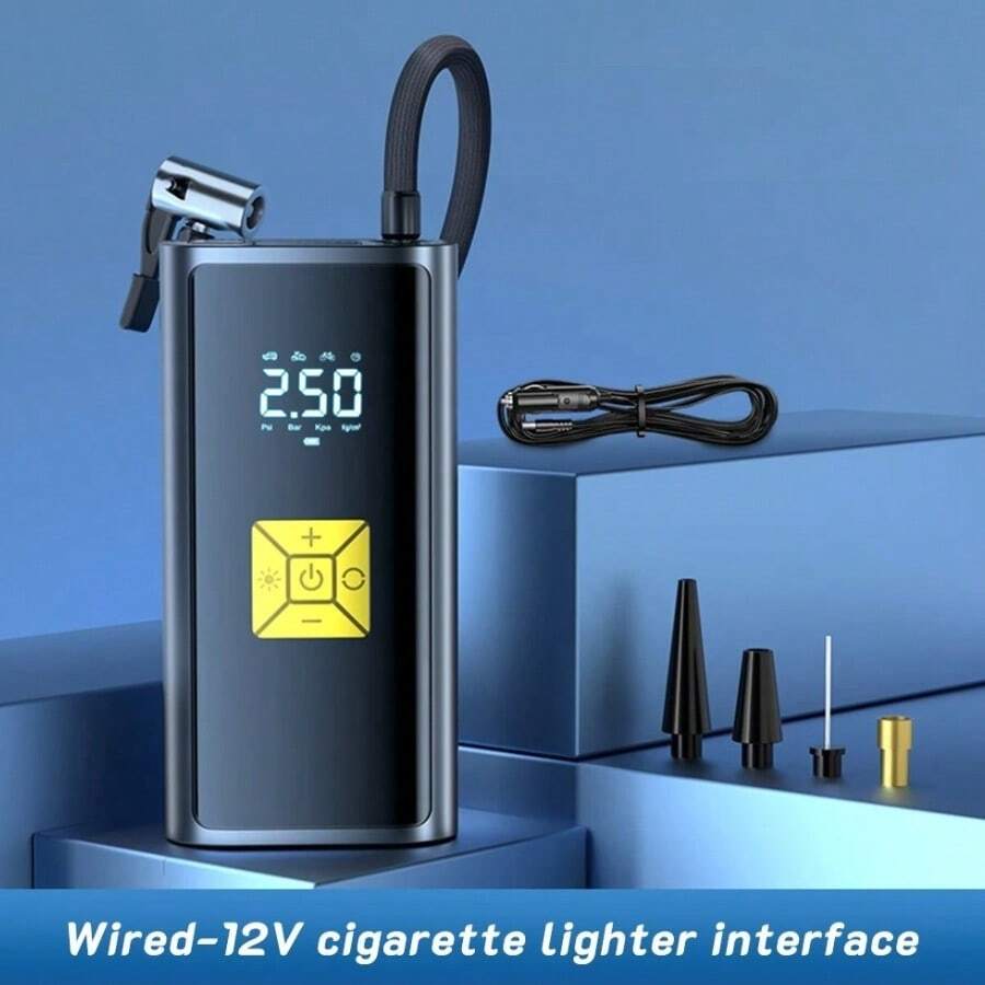 SUITU Smart Air Pump Portable Car Automatic Compressor Tire Inflator For Motorcycle Bicycle Inflatable 120W 6000mAh 150PSI - Wired Version - View 1