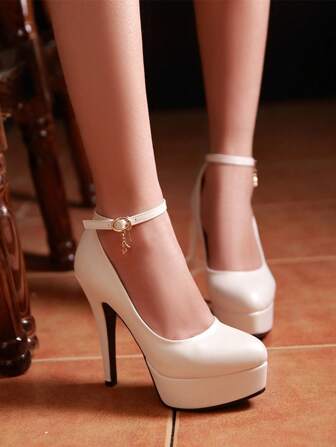 Super High Heel Sexy Shoes With A Buckle Strap Simple Waterproof Platform Stiletto Spring Shoes For Women Nightclub Catwalk Women's Shoes