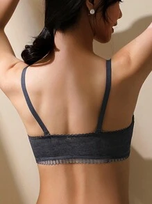 Ab Cup Push Up Sexy Lace Bra With Front Closure For Small Bust, Thin Padded Underwire Bra With Invisible Straps And Lift Function, Avoid Sagging Bra (Convertible) - Black - View 4