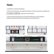 Keycap OEM Height Mechanical Keyboard Cap Compatible ABS Material With 104 Keys/87 Keys/61 Keys Mechanical Keyboard Cap Closed Character Translucent Gray Red Splicing ABS Key Cap Compatible With 6.25U Spacebar Boxed With Key Puller - Red/Grey Keycap 104 Keys - View 5