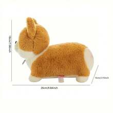 Q版柯基毛絨玩具娃娃小kirky狗狗玩偶,臀部有桃子狀臭臭,短腿非常可愛,可當作睡枕或禮物。 - 棕色 - 查看 6