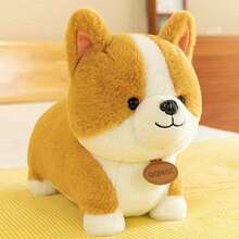 Q版柯基毛絨玩具娃娃小kirky狗狗玩偶,臀部有桃子狀臭臭,短腿非常可愛,可當作睡枕或禮物。 - 棕色 - 查看 3