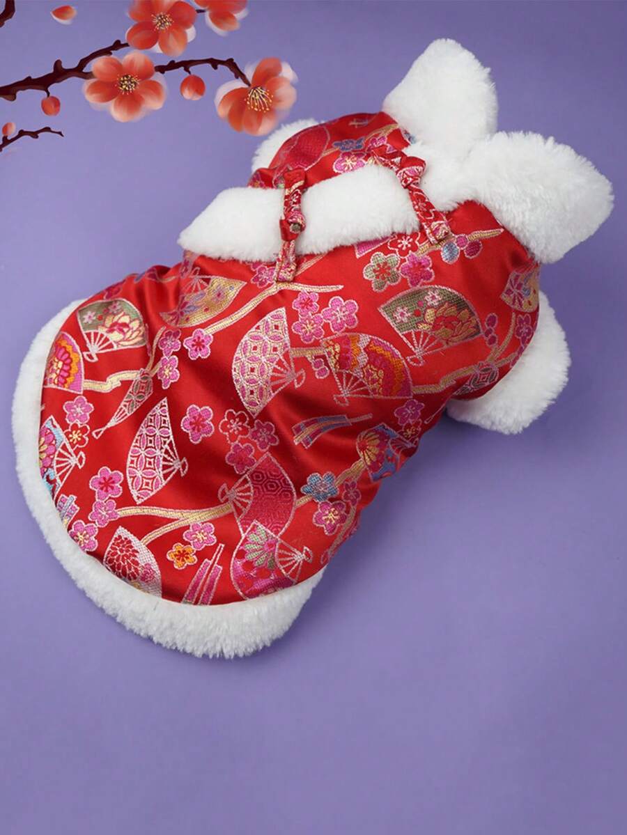 Thú cưng Quần áo cho chó Năm mới Bộ đồ Teddy Dày lên Ấm áp Quần áo Đối với Chó nhỏ , Chinese Năm mới - Nhiều màu - Xem 1