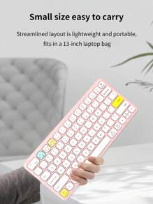 B087 多設備雙模式 2.4G/BT 無線鍵盤，可輕鬆切換，最多可連接 3 台設備，超薄，2 年電池 - PC、筆記型電腦、Windows、Mac、Chrome OS、Android、iPad OS、Apple TV - 粉色 - 查看 3