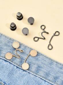 2 Sets - Detachable Cinch Clips, Waist Tighteners, Expanders, Buttons, Fasteners - Gold - View 7