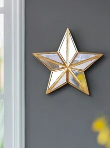 1 Pieza Creativa Retro 3d Resina Material Decoración De Pared De Espejo De Vidrio En Forma De Estrella Para Sala De Estar En Casa Portátil Instalación Diseño De Moda Decoración Para Dormitorio Regalo De Inauguración De La Casa Para Novia, Mejor Amiga, Familia