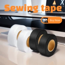 4卷0.6英寸寬x 25碼長黑色縫邊膠帶,pe材質,無需縫製 - 4卷黑色 - 查看 1