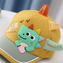 1pc Kids' 3d Dinosaur Design Spliced Color Thin Sunscreen & Windproof Baseball Cap, Cute Style For Daily Wear And Spring/Summer Outdoors - Pink - View 5
