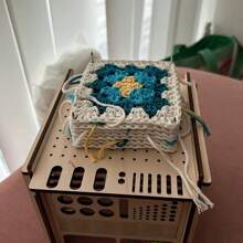 1個多功能木質毛線收納盒,針編鈎針禮物套裝,萬用手工藝箱 - 杏色 - 查看 5