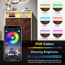 Tribesigns Shoe Cabinet With Doors And Shelves, 16 Pairs Entryway Shoe Storage Cabinet With Led Light, 5-Tier Free Standing Shoe Racks Storage Organizer For Closet, Living Room, Bedroom - 棕色和白色 - 查看 6