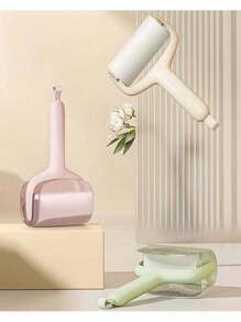 1pc Lint Roller With Replaceable Adhesive Paper, Tearable, Sticky Clothes Brush For Removing Hair Fluff And Dust - Pink - View 1