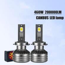 純白色6000k 460瓦200000流明h7、h4、h11、9005、9006、h7、h11、h4、h1、csp 5570 Canbus Led頭燈燈泡2pcs汽車霧燈 - 灰色 - 查看 1