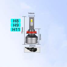 純白色6000k 460瓦200000流明h7、h4、h11、9005、9006、h7、h11、h4、h1、csp 5570 Canbus Led頭燈燈泡2pcs汽車霧燈 - 灰色 - 查看 9