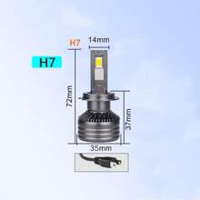 純白色6000k 460瓦200000流明h7、h4、h11、9005、9006、h7、h11、h4、h1、csp 5570 Canbus Led頭燈燈泡2pcs汽車霧燈 - 灰色 - 查看 8