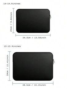 1pc Solid Color Casual Laptop Sleeve For 11.6/12.5/13.3/14/15.4/15.6/16/17 Inches Notebook, Laptop Bags, Portable Laptop Sleeves - Black - View 7