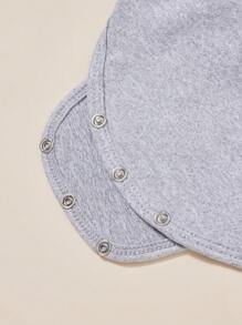 Baby Boy Casual Slogan Print Short Sleeve Bodysuit - Grey - View 5