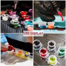 100pcs M Disposable Tattoo Ink Cups Plastic Pigment Clear Holder Container Caps Tattoo Permanent Makeup Microblading Supply