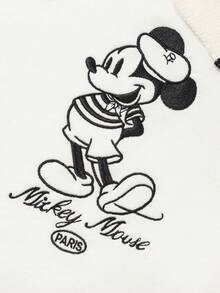 Balabala Young Girl Clothing Spring And Autumn Cute Bow Big Lapel Mickey Mouse Embroidered Sweatshirt White - White - View 4