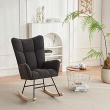 Rocking Chair Nursery, Upholstered Glider Rocker With High Backrest, Reading Chair Modern Rocking Accent Chairs Glider Recliner For Living Room, Nursery, Bedroom - Coffee Brown - View 1