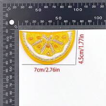 2 Piezas/set Kit De Accesorios De Diseño De Limón De Fieltro Bordado A Mano Con Cuentas, Incluye Ropa, Decoración De Bolsos Y Apliques - Amarillo - Ver 4