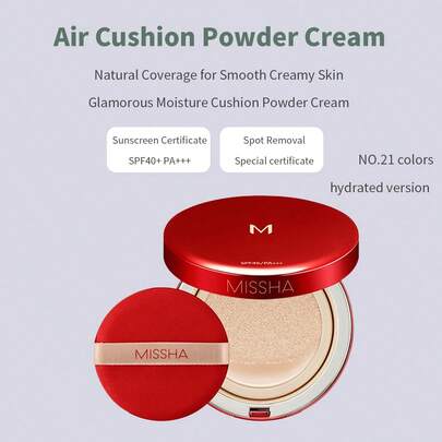 Kem nền dạng cushion MISSHA SPF45 PA+++, dưỡng ẩm và lâu trôi, trang điểm cushion Hàn Quốc cho làn da rạng rỡ tự nhiên và đủ ẩm.