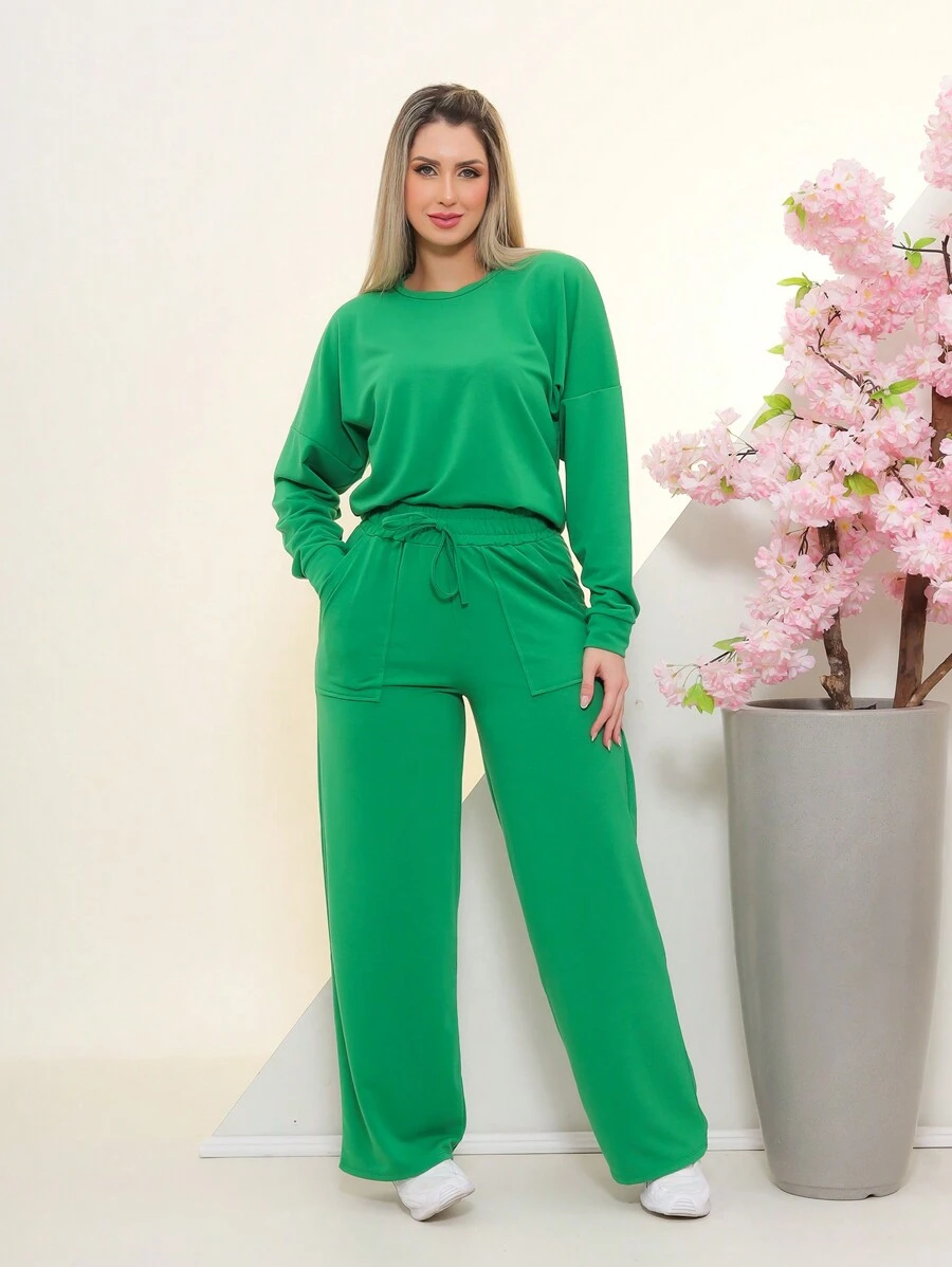 Women Two-Piece Outfits - Green - View 1