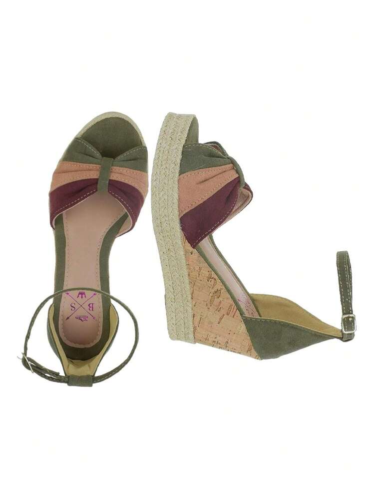 Sandália Feminina Anabela Flatform Salto Espadrille Plataforma Verde Militar Preto Caramelo Bellinda Shoes - Verde Militar - Visão 6