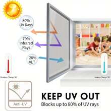 1片窗戶單向玻璃窗膜,隱私反光窗膜靜電吸附遮陽防紫外線反光保溫隔熱車窗防爆pvc膜,適用於辦公室臥室浴室家居裝飾 - 黑色 - 查看 7