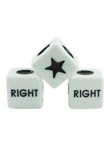 6pcs Lrc Dice Game Dice Set For Board Game Accessories - Black and White - View 1