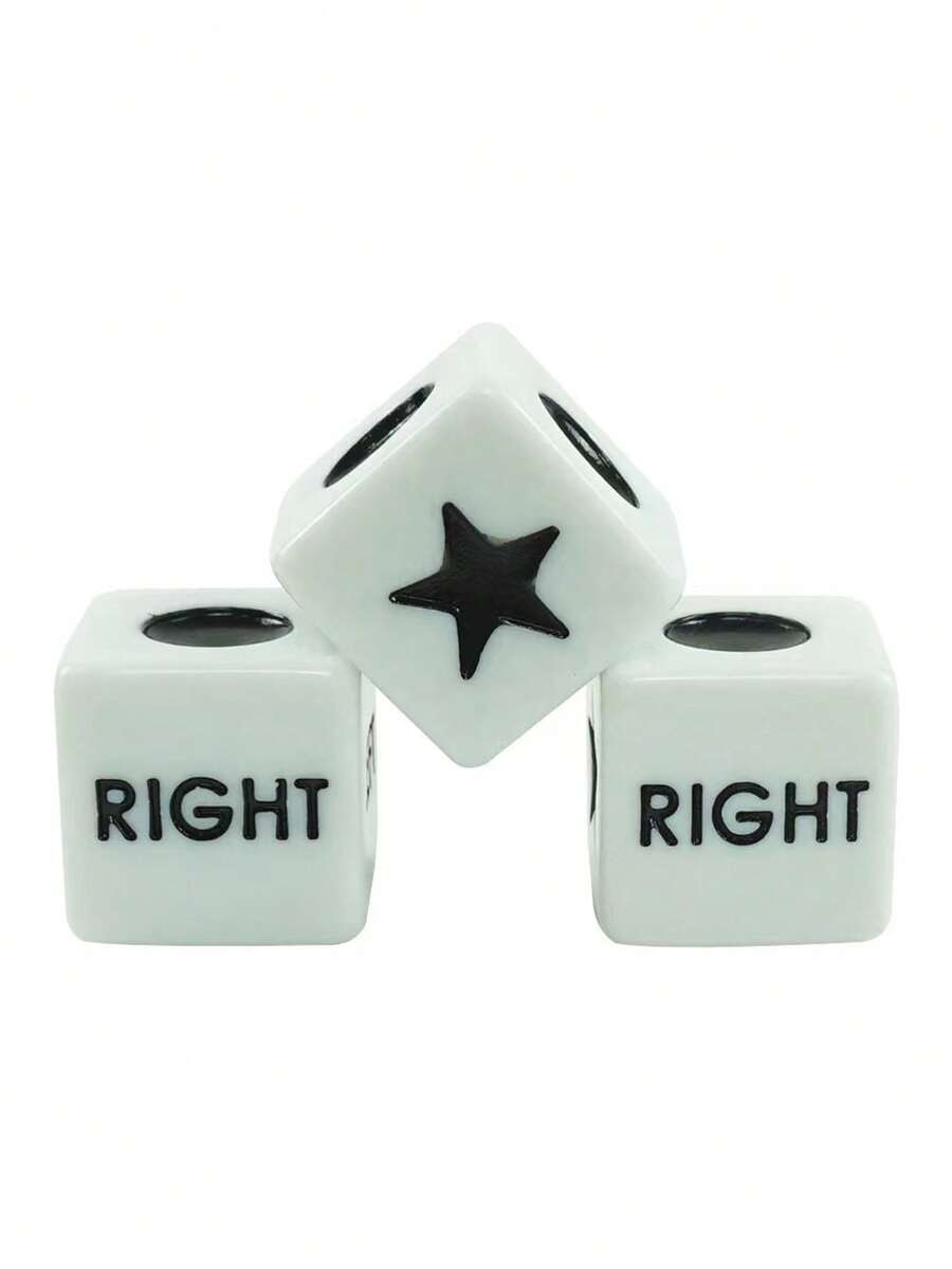 6pcs Lrc Dice Game Dice Set For Board Game Accessories - Black and White - View 1