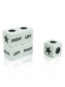 6pcs Lrc Dice Game Dice Set For Board Game Accessories - Black and White - View 5