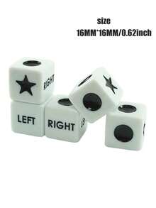 6pcs Lrc Dice Game Dice Set For Board Game Accessories - Black and White - View 2