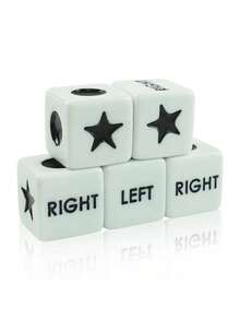 6pcs Lrc Dice Game Dice Set For Board Game Accessories - Black and White - View 4